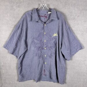 Bamboo Cay Shirt Mens 6XL Hawaiian Button Up Blue‎ Floral
